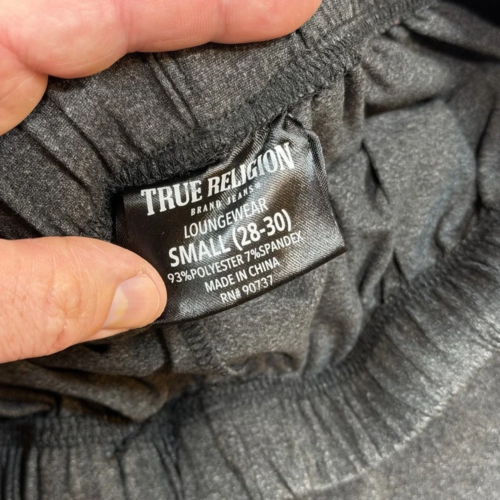 True Religion Loungewear‎ Jogger Pajama Pants Small Gray Logo Lighweight Stretch
